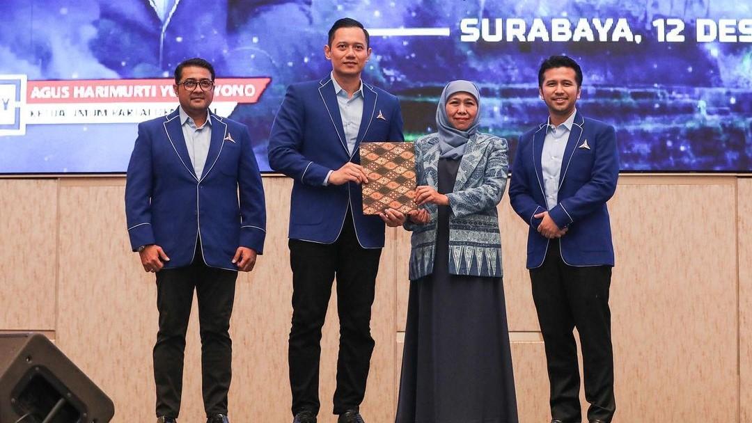 Khofifah-Emil Dardak Resmi Diusung Partai Demokrat di Pilgub Jatim 2024