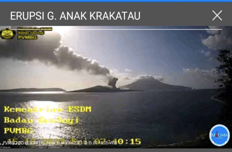 Gunung Anak Krakatau Kembali Erupsi