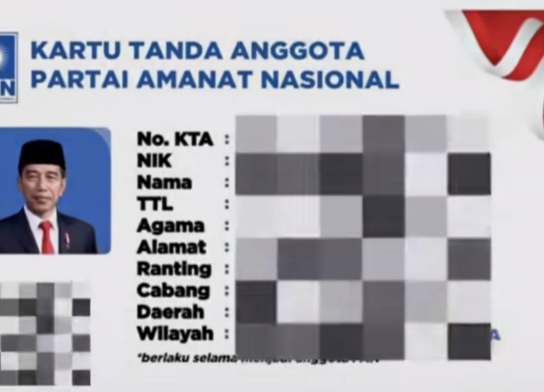 Heboh! KTA PAN Jokowi Viral di Medsos, Begini Kata PDIP