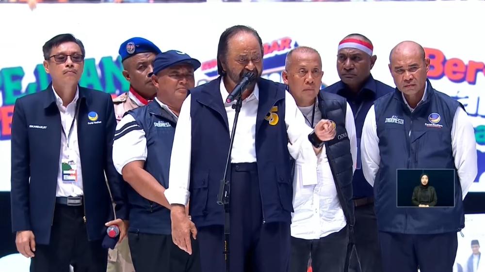 Orasi Politik di JIS, Surya Paloh Ajak Pendukung AMIN Lakukan Perubahan