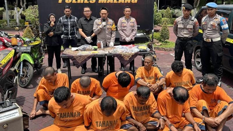Polres Malang Bekuk 8 Pelaku Curanmor