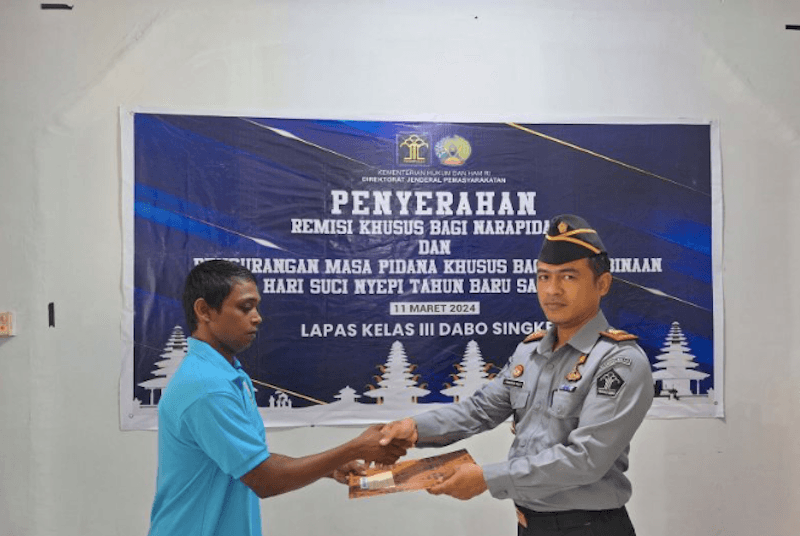 Kanwil Kemenkumham Kepri Berikan Remisi Khusus Nyepi 18 Narapidana