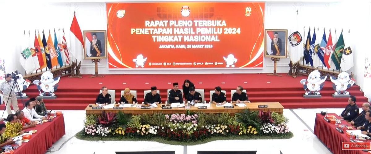 Mendagri hingga Menko Polhukam Hadiri Pengumuman Hasil Pemilu 2024 di Kantor KPU