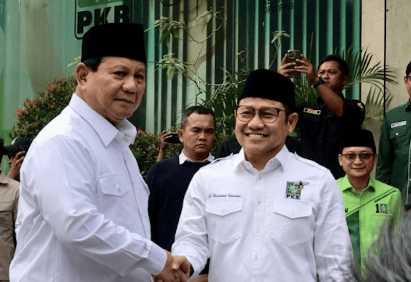 Prabowo dan Muhaimin Tebar Senyuman di DPP PKB