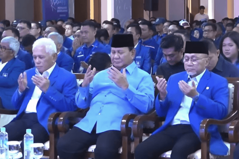 Prabowo Puji Doa soal Posisi Kabinet saat Rakornas PAN