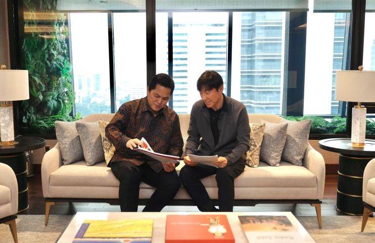 Shin Tae-yong bakal Bertemu Erick Thohir Pekan Depan Bahas Kontrak Baru