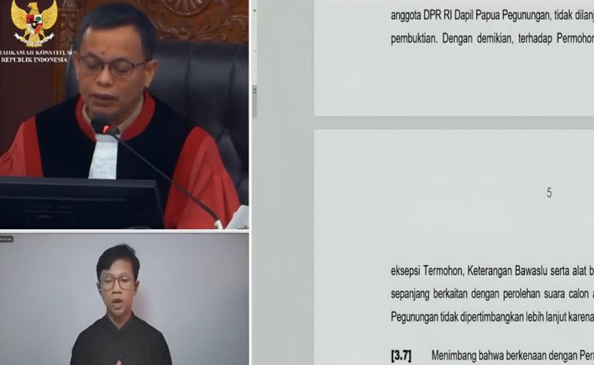 MK Tolak Gugatan PPP soal Dapil Papua Pegunungan