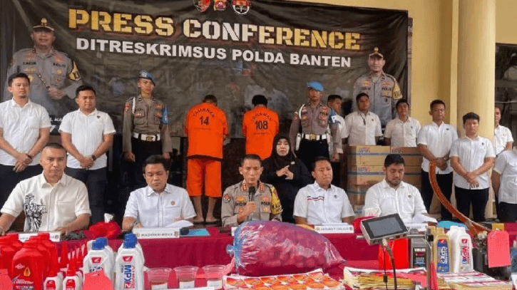 Polda Banten Bongkar Kasus Produksi Oli Palsu di Tangerang, Pelaku Raup Omzet Rp5,2 Miliar