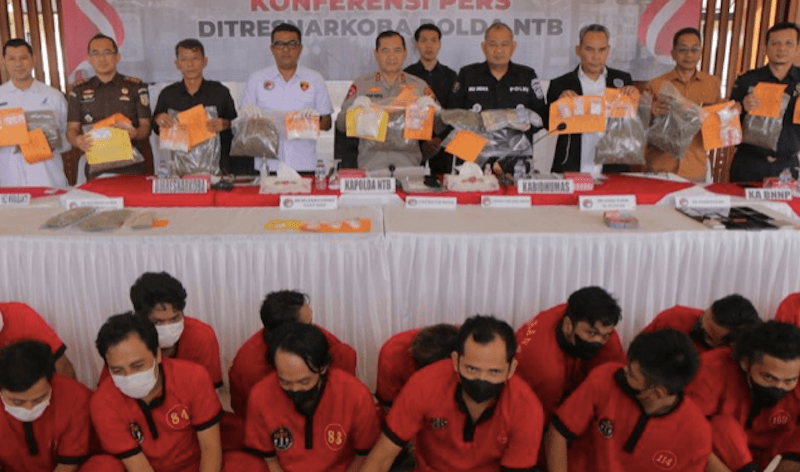 Selama Dua Bulan Polda NTB Ungkap 17 Kasus Narkoba