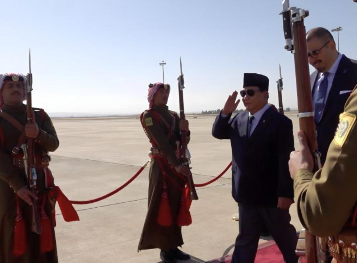 Prabowo Tiba di Jordania dan Siap Perjuangkan Gaza