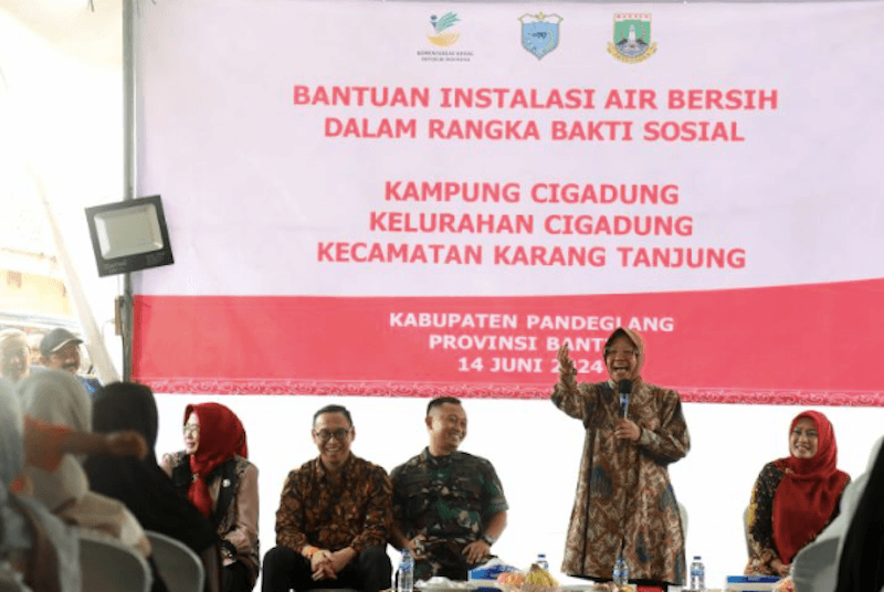 Atasi Kesulitan Air Bersih, Mensos Bantu Instalasi Pengolahan Air Bersih di Banten