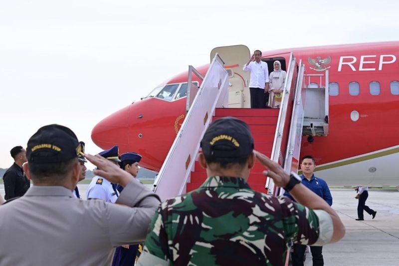 Ditemani Iriana, Jokowi Kunker ke Sulsel Cek Bantuan Pompa Air-RSUD
