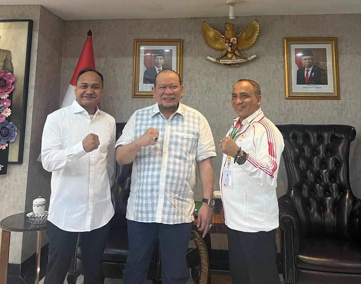 Aburadak Bertemu dengan Ketua DPD RI La Nyalla Bahas Persiapan PON XXI 2024