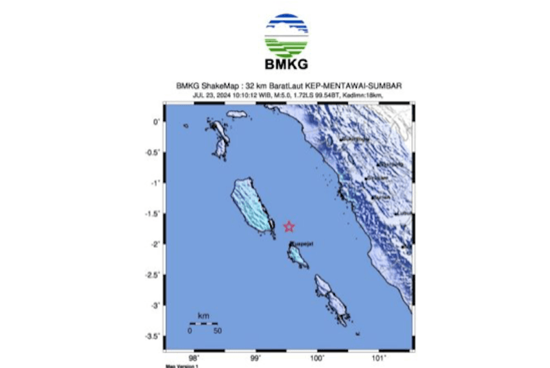 Gempa di Mentawai Tak Berpotensi Tsunami