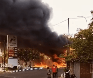 Kebakaran Hanguskan SPBU Colomadu Karanganyar, 1 Orang Terluka