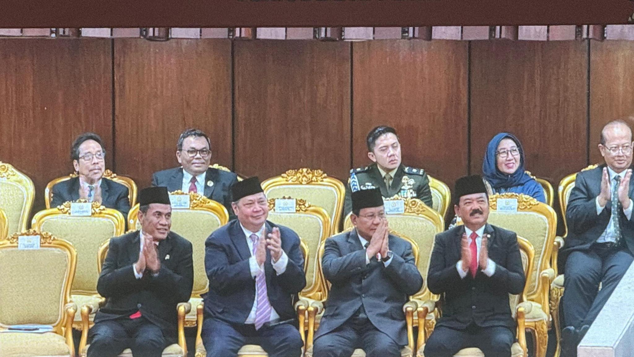 Presiden Terpilih Prabowo hingga Menko Polhukam Hadiri Sidang Awal Masa Jabatan Anggota DPR/MPR/DPD RI