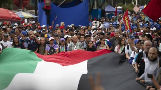 Ratusan Warga Venezuela Demo Tolak Kampanye Kekerasan Israel di Gaza