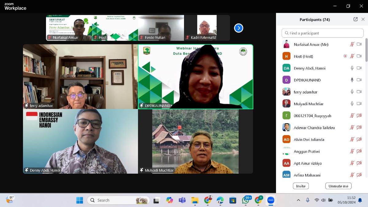 Webinar Inspirasi Para Duta Besar Alumni Universitas Andalas Tahun 2024