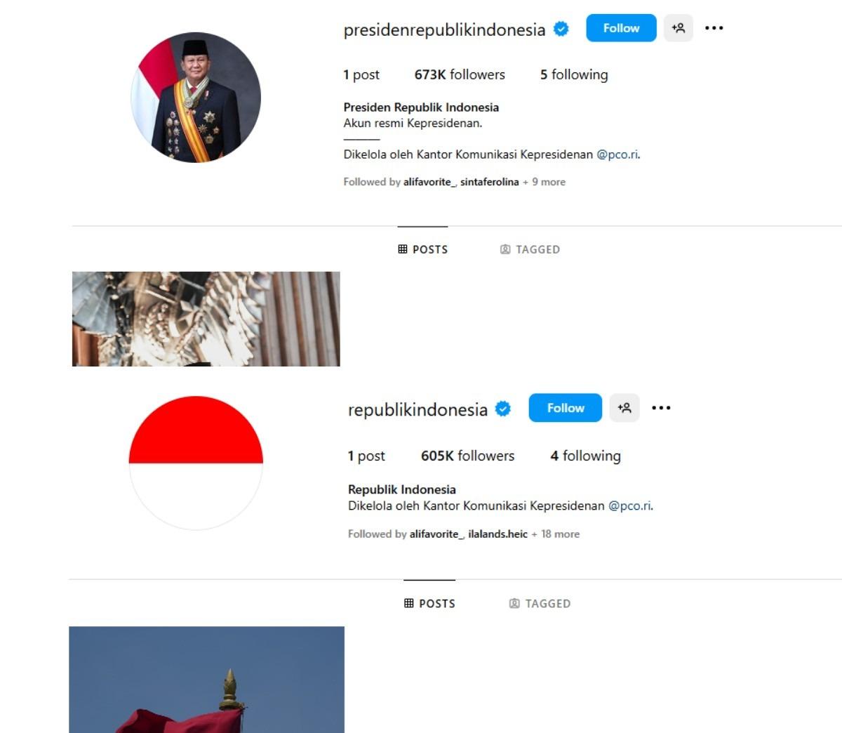 Istana Kepresidenan Buat 2 Akun Instagram Baru