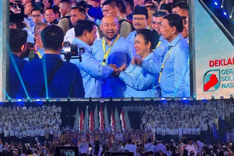 Begini Respons Hadirin Saat Presiden Prabowo Sapa Titiek dan Didit di Deklarasi GSN
