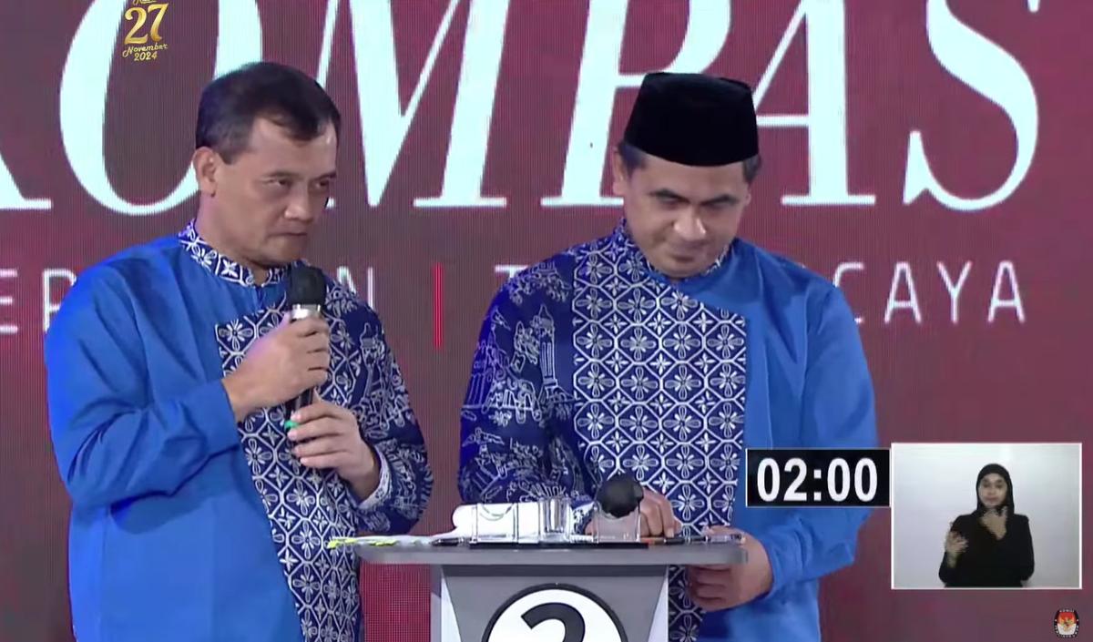 Tutup Debat, Paslon Ahmad Luthfi-Taj Yasin Sampaikan Pesan Harmoni Lewat Lir-Ilir