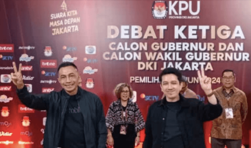 Dharma-Kun Kompak Pakai Baju Hitam-Hitam di Debat Ketiga Pilkada Jakarta