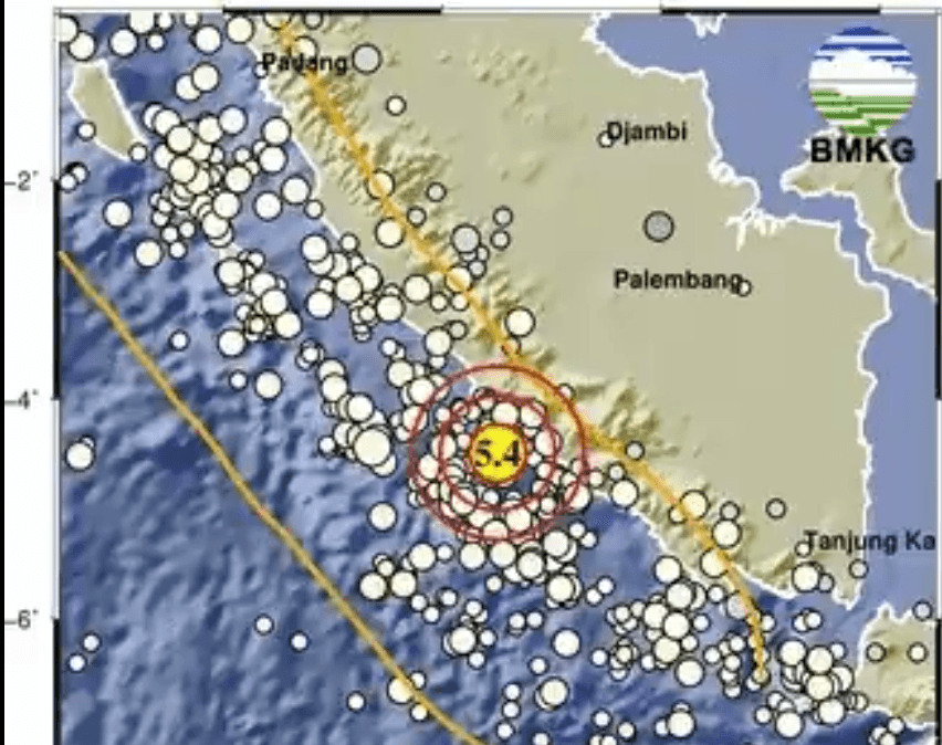 Gempa Magnitudo 5,4 Guncang Bengkulu Selatan, Tidak Berpotensi Tsunami