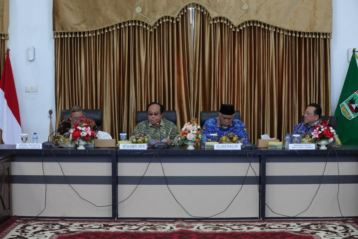 Komite I Kunjungi Pemprov Sumbar Bahas Reforma Agraria dan Konflik Pertanahan di Sumatera Barat