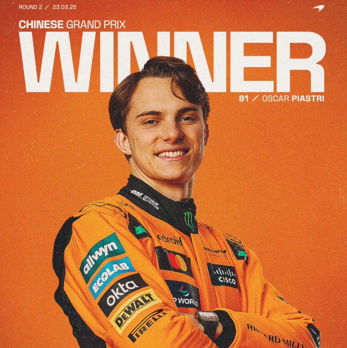 5 Fakta Menarik F1 GP China 2025: McLaren Dominasi, Piastri Juara!