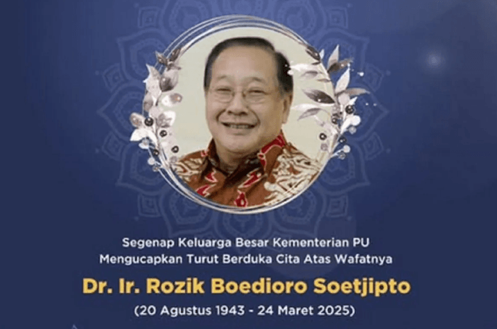 Mantan Menteri PU Rozik Boedioro Soetjipto Meninggal Dunia di Usia 81 Tahun