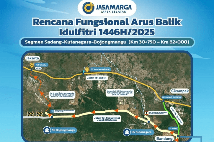 Jasa Marga Siapkan Jalur Fungsional Tol Japek II Selatan untuk Arus Balik Lebaran