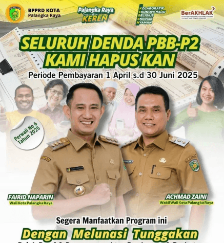 Pemerintah Palangka Raya Hapus Denda PBB-P2, Pembayaran Berlaku Mulai April hingga Juni 2025