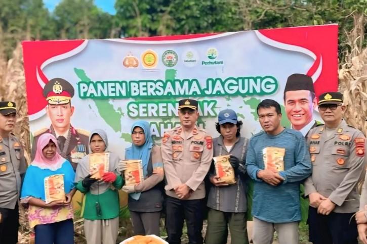 Polres OKU Selatan Panen 18 Ton Jagung di Lahan Binaan Desa Gunung Tiga