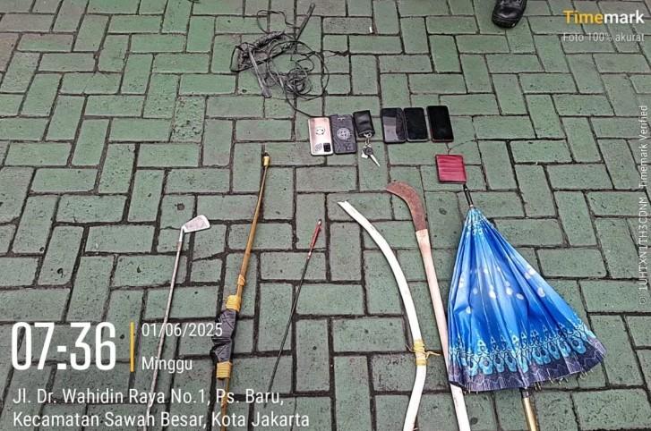 Delapan Pemuda Diamankan Polisi Usai Tawuran di Sawah Besar, Senjata Tajam Disita