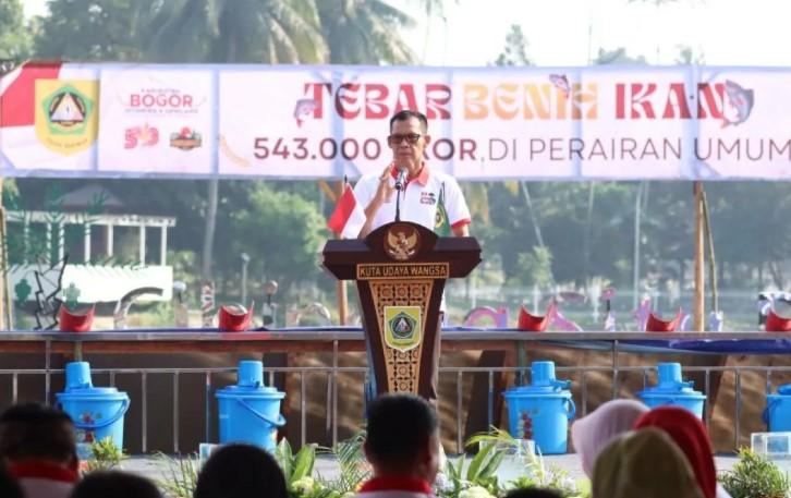 Pemkab Bogor Tebar 543 Ribu Benih Ikan untuk Jaga Ketahanan Pangan dan Lingkungan