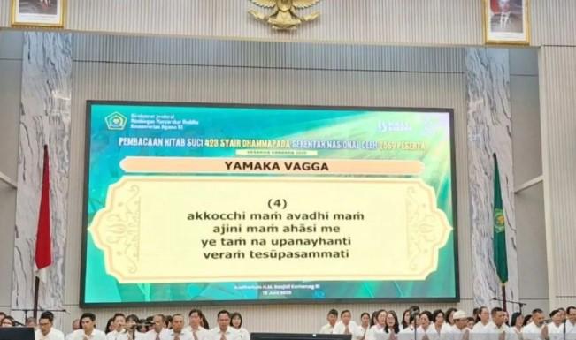 Kemenag Gelar Pembacaan Kitab Suci Dhammapada di 34 Provinsi