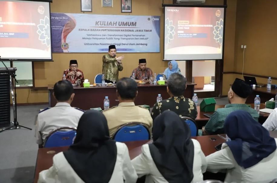 Transformasi Digital Pertanahan Didorong Lewat Peran Mahasiswa, BPN Jatim Paparkan di Unipdu Jombang