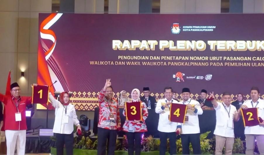 Penetapan Nomor Urut Pilkada Ulang Pangkalpinang 2025: Empat Pasangan Calon Siap Bertarung