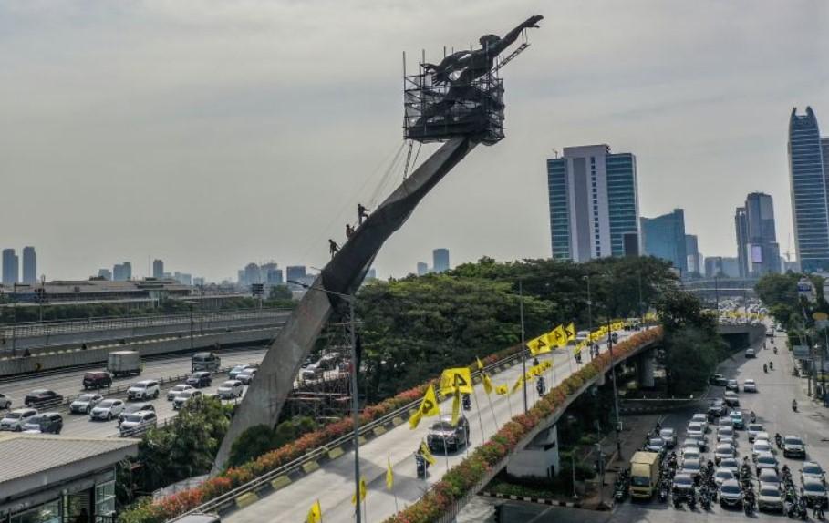 Pemprov DKI Jakarta Lakukan Konservasi Pedestal Patung Dirgantara Pancoran