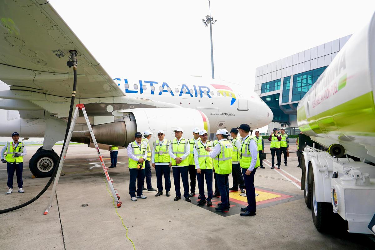 Pertamina Luncurkan Penerbangan Perdana Sustainable Aviation Fuel Berbahan Baku Minyak Jelantah