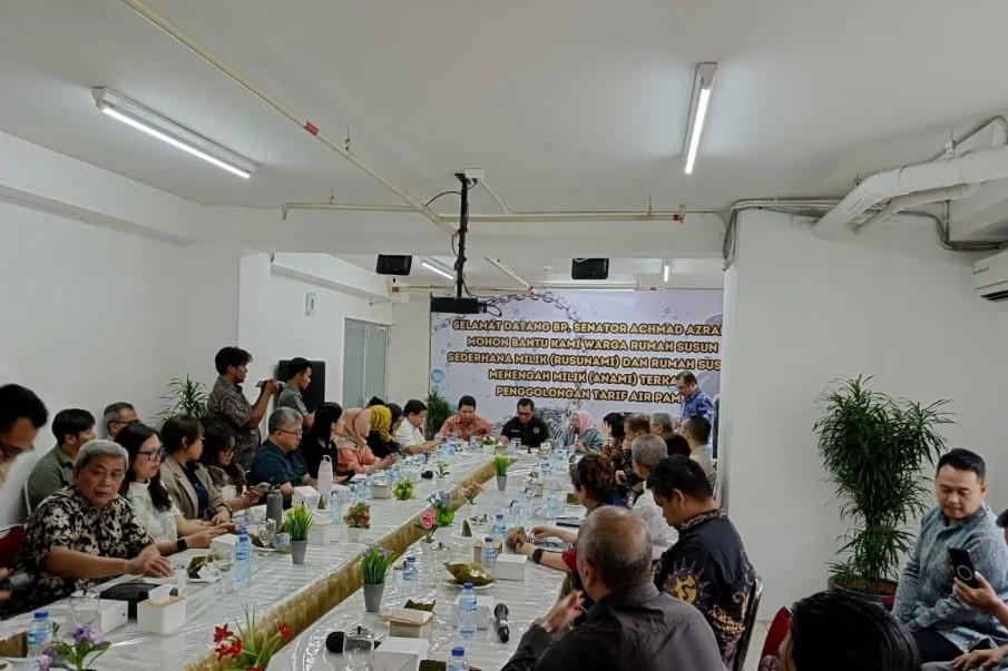 Azran Tampung Aspirasi Warga Rusun Jakarta Soal Tarif Progresif Air PAM Jaya
