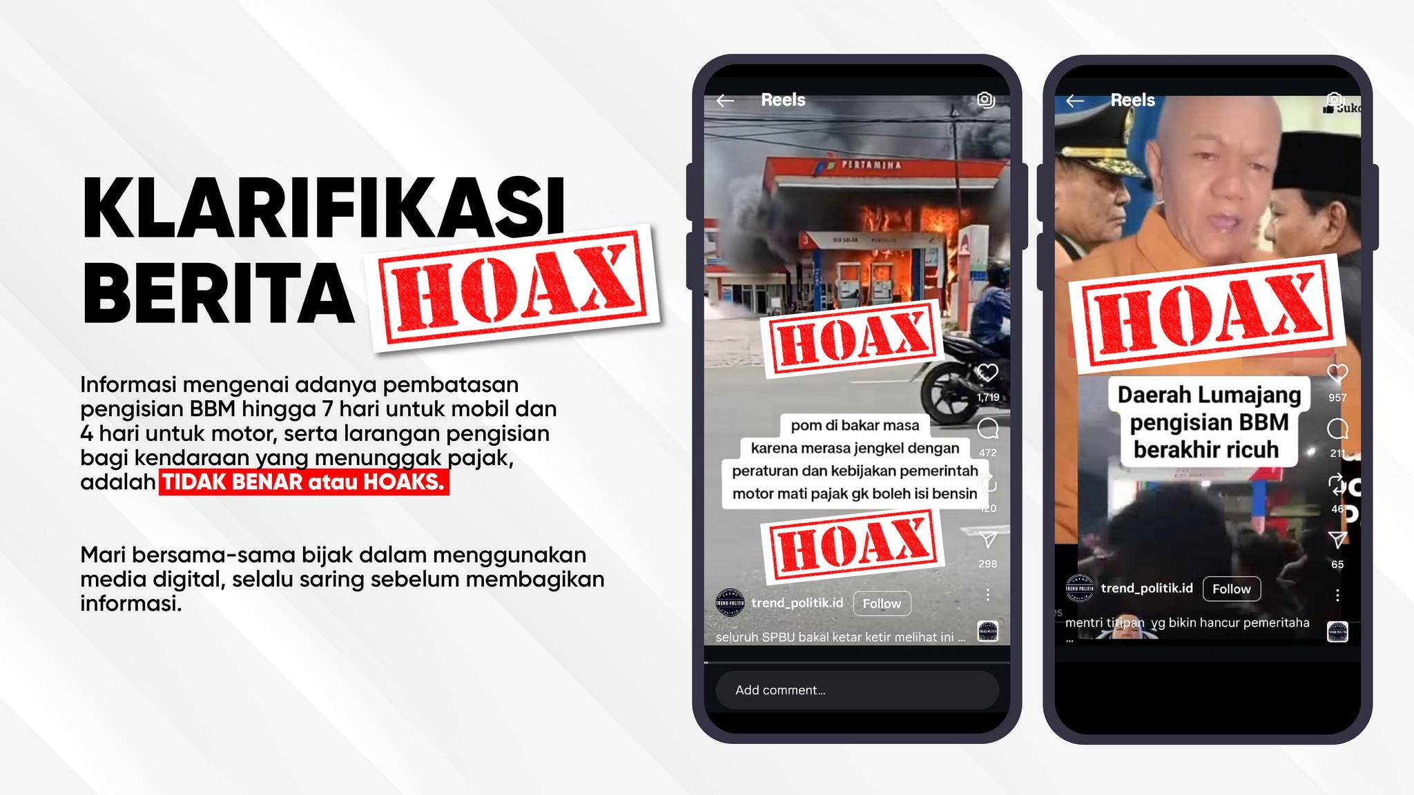 Pertamina Patra Niaga Imbau Masyarakat dan Konsumen WASPADA HOAX, Pastikan Kebenaran Informasi