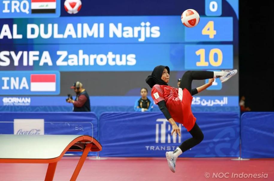 Zahrotus Syifa Sumbang Perunggu untuk Indonesia di Nomor Tunggal Putri Teqball AYG 2025