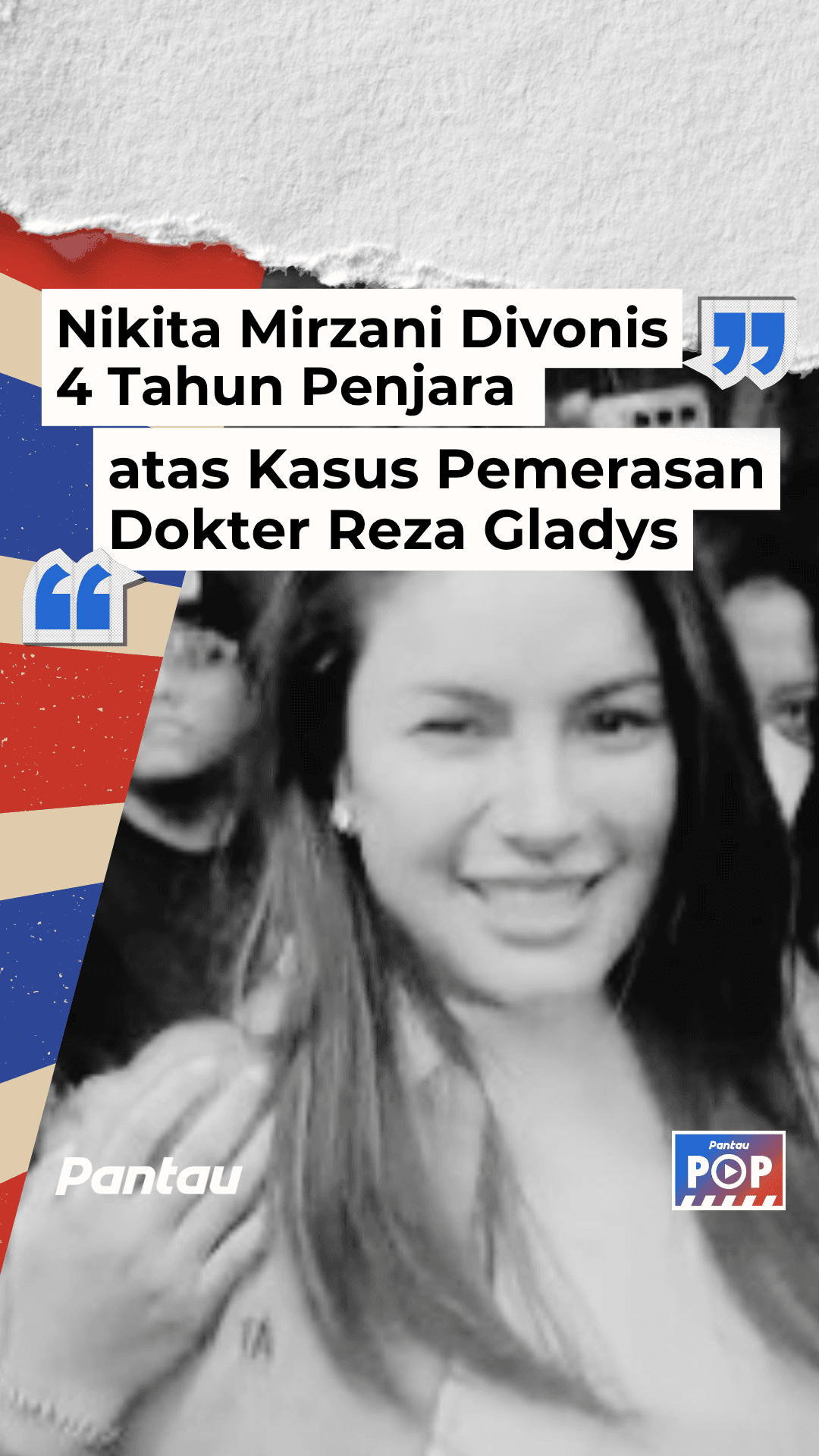 NIKITA MIRZANI DIVONIS 4 TAHUN DIPENJARA ATAS KASUS PEMERASAN DOKTER REZA GLADYS