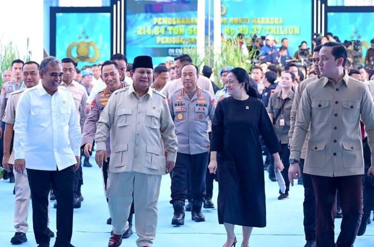 Puan Maharani Hadiri Pemusnahan Narkoba 214 Ton, Serukan Perlindungan Generasi Muda Menuju Indonesia Emas 2045