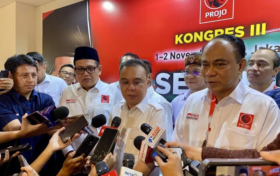 Ketua Harian Gerindra Hadiri Kongres III Projo, Apresiasi Dukungan Relawan untuk Prabowo-Gibran