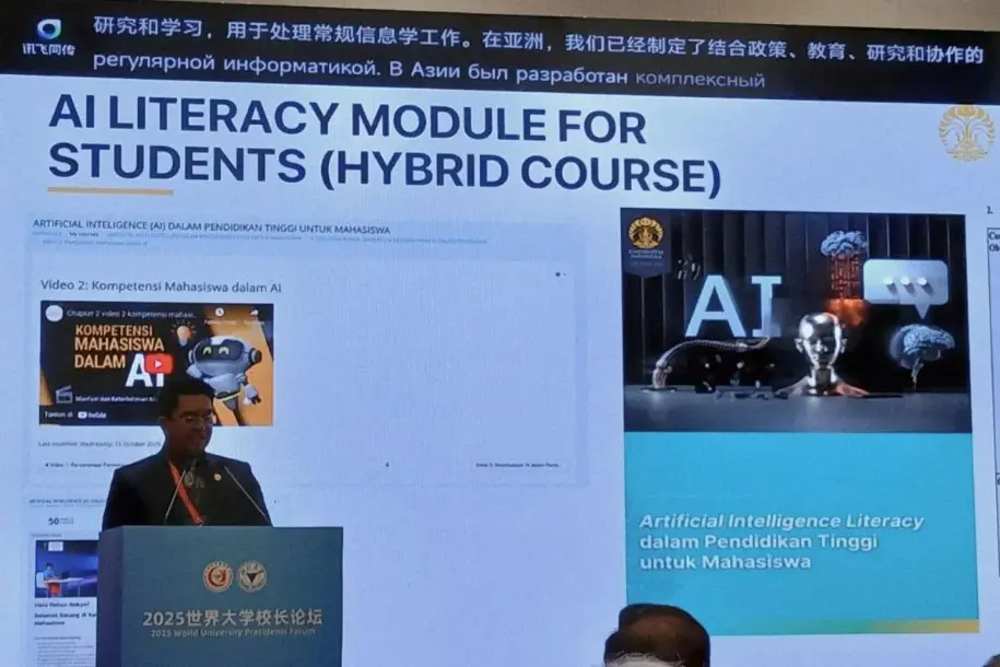 Rektor UI Soroti Etika dan Kolaborasi Global dalam Pengembangan AI di Forum Rektor Dunia di Beijing