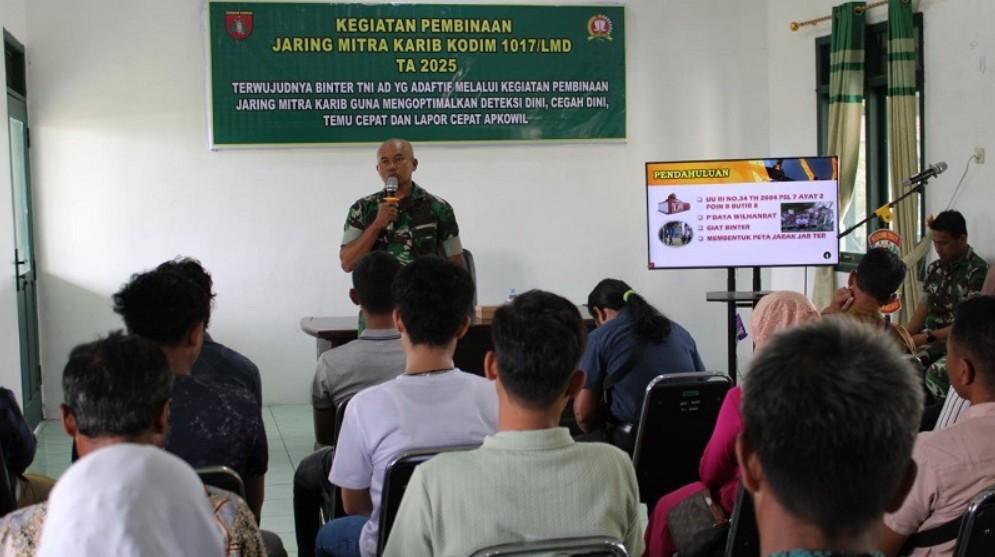 Sinergi TNI dan Masyarakat Diperkuat, Kodim 1017/Lmd Gelar Pembinaan Jaring Mitra Karib 2025