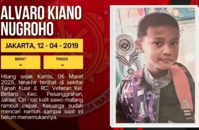 Polisi Bentuk Tim Gabungan Telusuri Hilangnya Alvaro Kiano Nugroho yang Menghilang Sejak Maret 2025