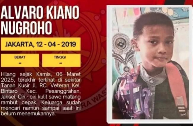 Polisi Bentuk Tim Gabungan Telusuri Hilangnya Alvaro Kiano Nugroho yang Menghilang Sejak Maret 2025